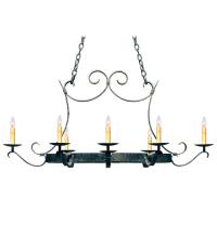 Meyda Black 117018 - 51" Long Handforged Oval Pot Rack