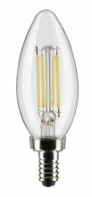 Satco Products Inc. S21273 - 5.5 Watt B11 LED; Clear; Candelabra base; 90 CRI; 2700K; 120 Volt