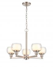 Innovations Lighting 330-5CR-SN-CLW-LED - Cairo - 5 Light - 20 inch - Satin Nickel - Chain Hung - Chandelier